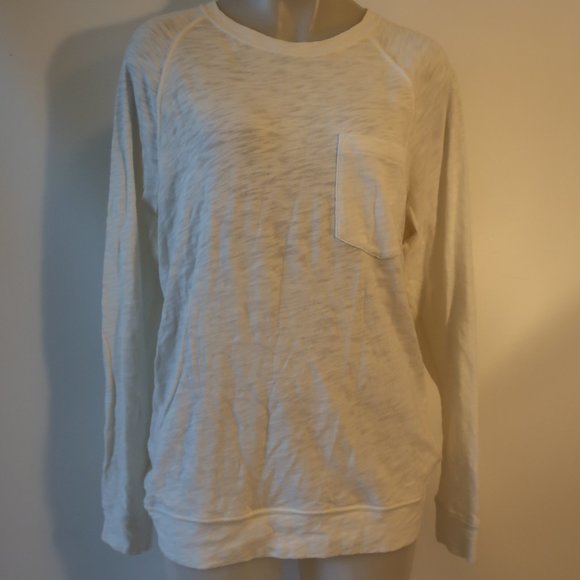 Mens Rag & Bone White Long Sleeve Chest Pocket Raglan Cotton T-Shirt M * - Picture 4 of 6